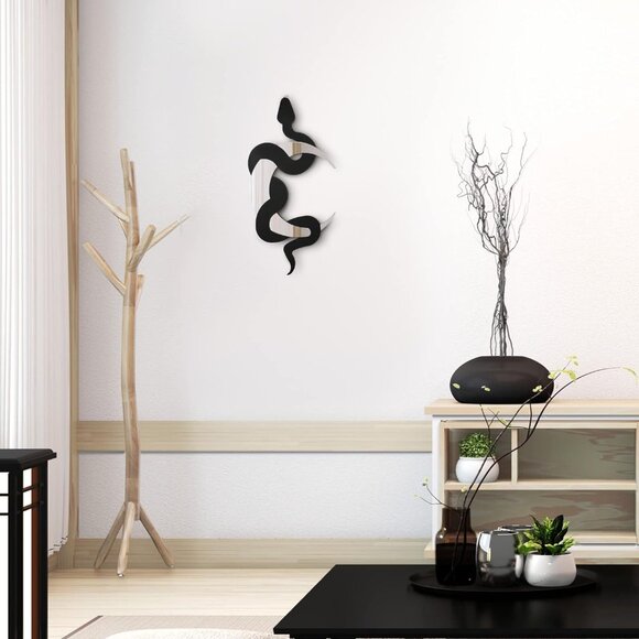 New Black Snake & Crescent Moon Mirror, Gothic Boho Wall Decor for Home & Office - Picture 9 of 9